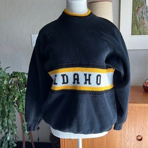 Vintage Idaho Vandals Sweatshirt - with knitting!